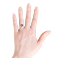4.11 Ct Oval Lab Created Peach Sapphire and Moissanite Prong Silver Halo Statement Ring by Fine Color Jewels
