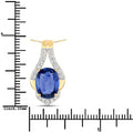 4.13 Ct Genuine Oval Ceylon Blue Sapphire and Diamond 18K Yellow Gold Statement Pendant by Fine Color Jewels