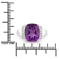 4.20 Ct Cushion Purple Amethyst and Lab Diamond Prong Silver Cocktail Ring by Fine Color Jewels