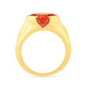 4.24 Ct Square Orange Lab Grown Padparadscha Sapphire Prong 18K Yellow Gold Plated Silver Solitaire Ring by Fine Color Jewels
