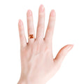 4.24 Ct Square Orange Lab Grown Padparadscha Sapphire Prong 18K Rose Gold Plated Silver Solitaire Ring by Fine Color Jewels