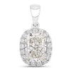 4.58 Ct Cushion Lab Grown Diamond Prong Platinum Bridal Halo Pendant