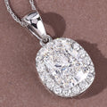 4.58 Ct Cushion Lab Grown Diamond Prong Platinum Bridal Halo Pendant by Fine Color Jewels