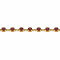4.72 Ct Round Red Garnet Prong Yellow Gold Plated Silver Classic Inline Lobster Clasp Tennis Bracelet by Fine Color Jewels