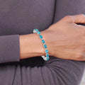 4.75 Ct Oval Swiss Blue Topaz Prong Sterling Silver Tennis Bracelet by Fine Color Jewels