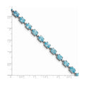 4.75 Ct Oval Swiss Blue Topaz Prong Sterling Silver Tennis Bracelet by Fine Color Jewels