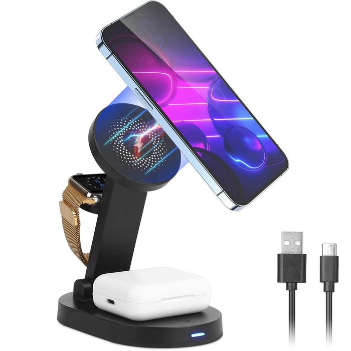4-in-1 15W Foldable Magnetic Wireless Charging Station by DailySale