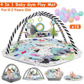 4-in-1 Baby Gym Play Mat Ball Pit with Pillow 18 Balls 9 Toys for 0-3 Years Old by DailySale