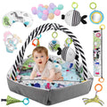 4-in-1 Baby Gym Play Mat Ball Pit with Pillow 18 Balls 9 Toys for 0-3 Years Old by DailySale