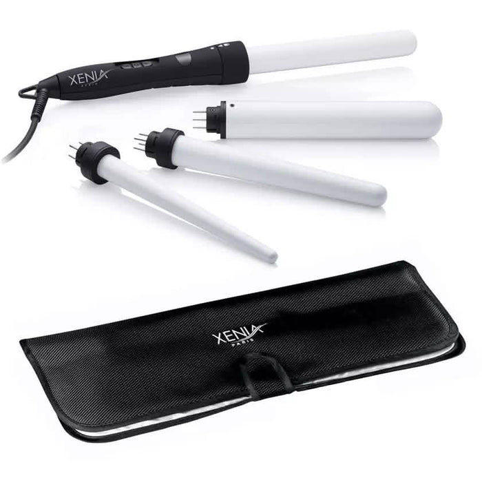 4-in-1 Interchangeable Ceramic Curling Wand Set with Protective Heat Station Mat by DailySale