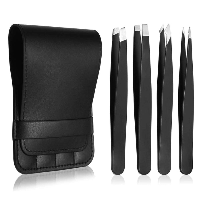 4-in-1 Professional Stainless Steel Tweezers for Eyebrows by DailySale