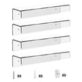 4-Pack: 15 inches Clear Acrylic Floating Shelves with 2 Mounting Ways by DailySale