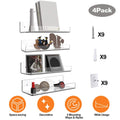 4-Pack: 15 inches Clear Acrylic Floating Shelves with 2 Mounting Ways by DailySale