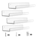 4-Pack: 15 inches Clear Acrylic Floating Shelves with 2 Mounting Ways by DailySale