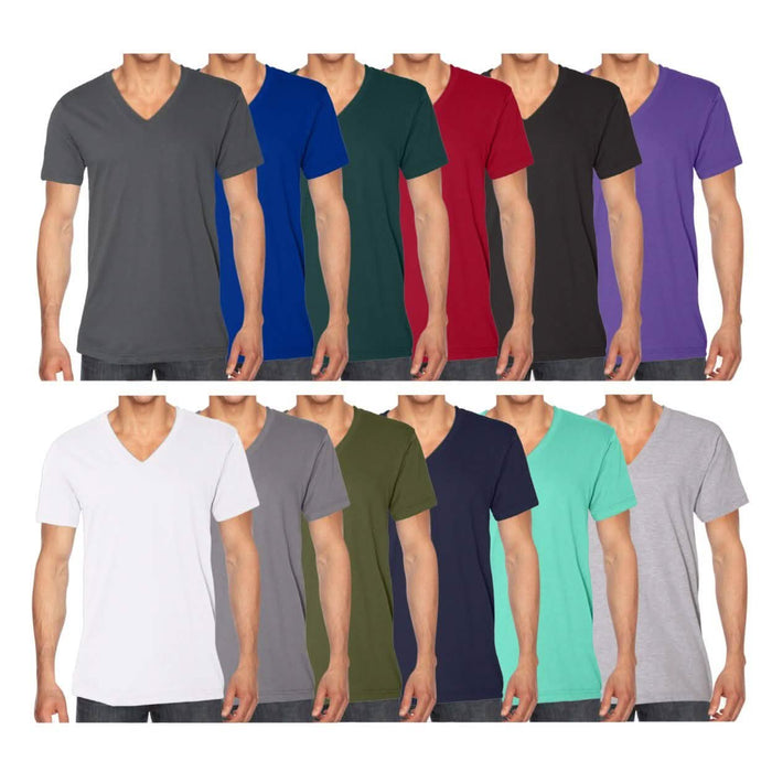 4-Pack: American Apparel Men's Short-Sleeve V-Neck T-Shirts by DailySale