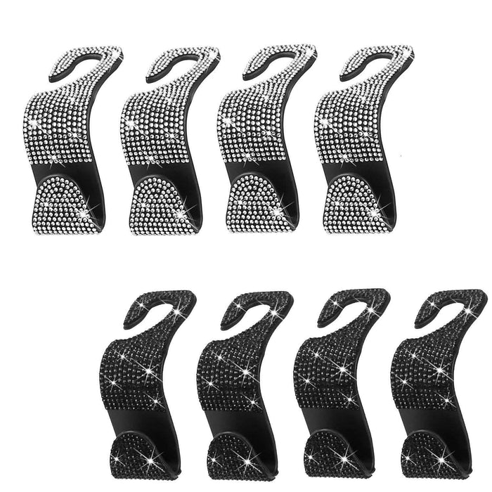 4-Pack: Car Headrest Hooks Bling Rhinestones Back Seat Organizer Hanger Holder by DailySale