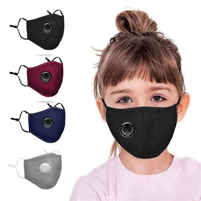 4-Pack: Children's Seamless Reusable Washable Face Mask Bandanas with Breathing Valve by DailySale
