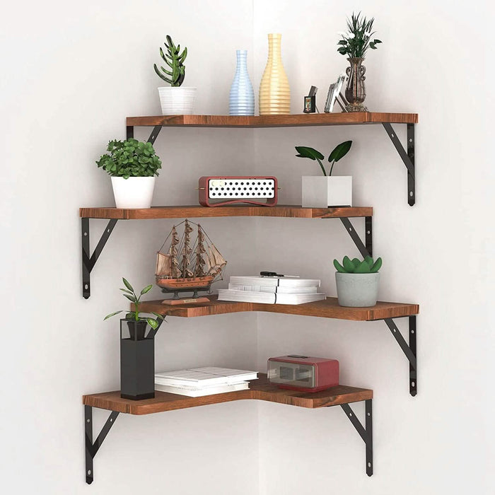 4-Pack: Corner Floating Shelf Wall Mount Display Storage by DailySale