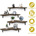 4-Pack: Corner Floating Shelf Wall Mount Display Storage by DailySale