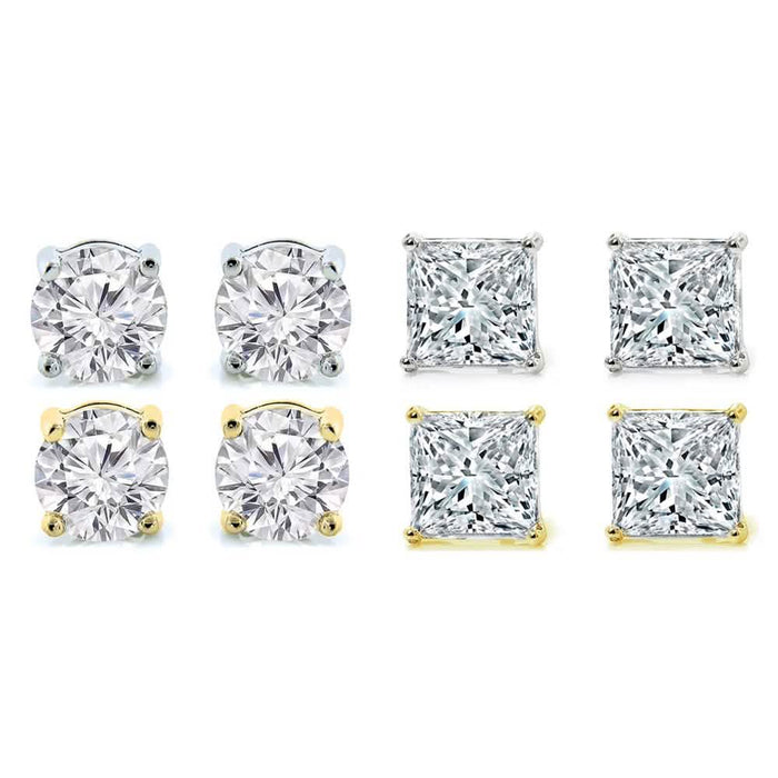 4-Pack: Crystal Stud Earrings Set by DailySale