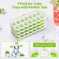 4-Pack: Easy-Release Silicone & Flexible 14-Ice Cube Trays with Spill-Resistant Removable Lid by DailySale