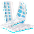 4-Pack: Easy-Release Silicone & Flexible 14-Ice Cube Trays with Spill-Resistant Removable Lid by DailySale