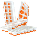 4-Pack: Easy-Release Silicone & Flexible 14-Ice Cube Trays with Spill-Resistant Removable Lid by DailySale