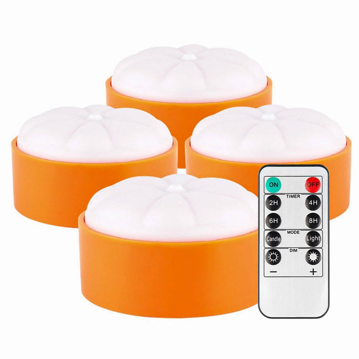 4-Pack: Halloween LED Pumpkin Lights Battery Operated with 2 Light Modes 4 Timer Setting by DailySale