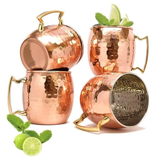 4-Pack: Hammered Copper Plated Moscow Mule Mug by DailySale