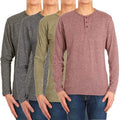 4-Pack: Men's Long-Sleeve Marled Henley Shirts - Size: Medium by DailySale