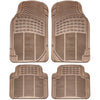 4-Pack: OxGord® Ridged Style 1st & 2nd Row Black Heavy Duty Rubber Floor Mat Set