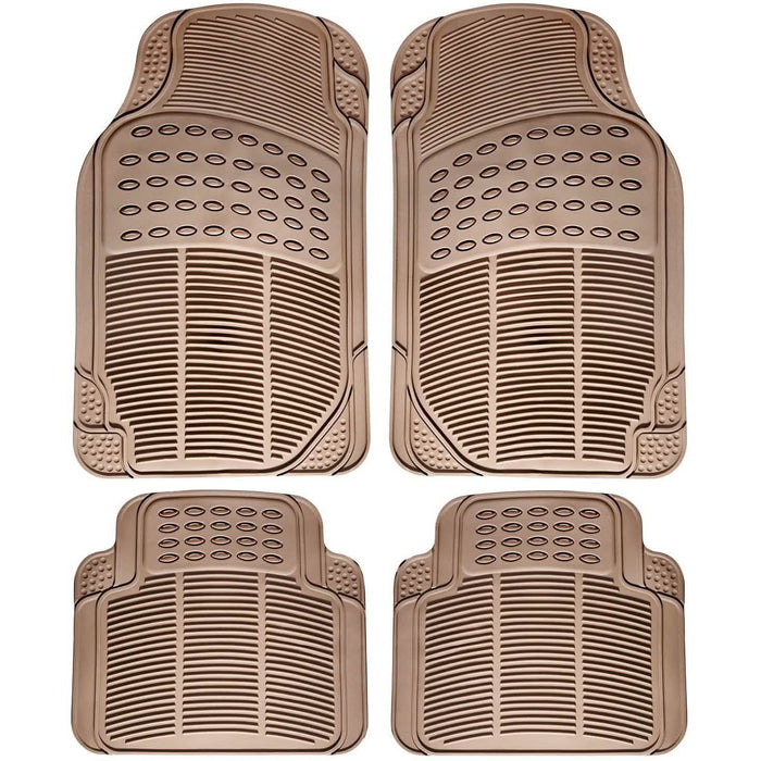 4-Pack: OxGord® Ridged Style 1st & 2nd Row Black Heavy Duty Rubber Floor Mat Set by DailySale