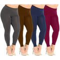 4-Pack: Plus Size Women's Ultra-Soft Stretchy Solid Yoga Leggings by DailySale