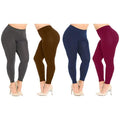 4-Pack: Plus Size Women's Ultra-Soft Stretchy Solid Yoga Leggings by DailySale