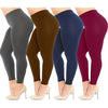 4-Pack: Plus Size Women's Ultra-Soft Stretchy Solid Yoga Leggings