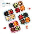 4-Pack: Snack Container With 4 Compartments, Divided Bento Lunch Box With Transparent Lids by DailySale