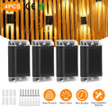 4-Pack: Solar Powered Wall Sconce Light IP55 Rechargeable Optical Sensor Lamp by DailySale