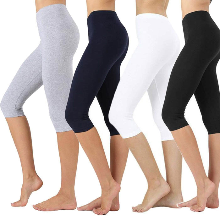 4-Pack: Women's Everyday Capri Leggings by DailySale