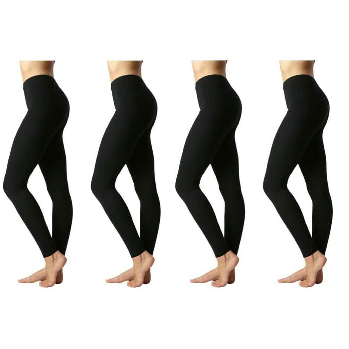 4-Pack: Women's Premium Cotton Full Length Leggings by DailySale