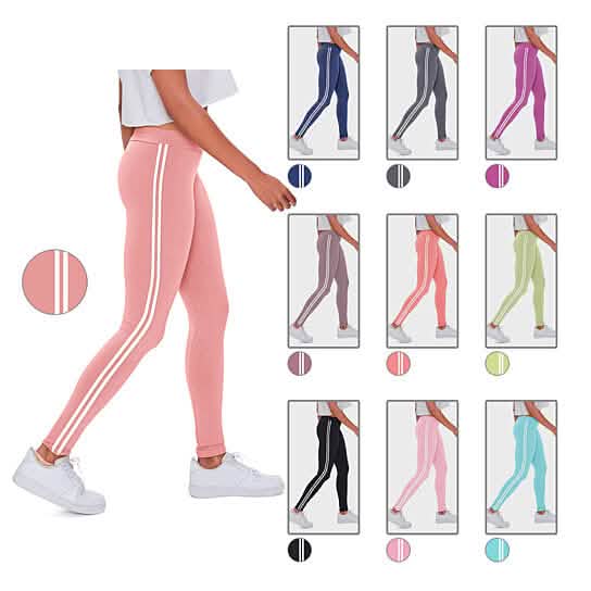 4-Pack: Women's Ultra-Soft Striped Yoga Leggings by DailySale
