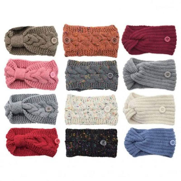 4-Pack: Women's Winter Headband and Ear Warmer with Buttons to Hold Mask by DailySale