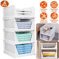4-Packs: Plastic Storage Box Closet Organizer Foldable Storage with Slide Rail Push-Pull by DailySale