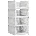 4-Packs: Plastic Storage Box Closet Organizer Foldable Storage with Slide Rail Push-Pull by DailySale
