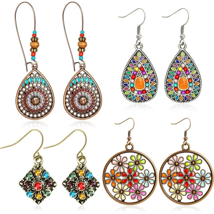 4-Pair: Bohemian Vintage Dangle Earrings by DailySale