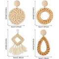 4-Pairs: Women's Rattan Earrings by DailySale