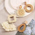 4-Pairs: Women's Rattan Earrings by DailySale