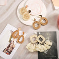 4-Pairs: Women's Rattan Earrings by DailySale