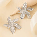 4-Pairs: Women's Textured Metal Flower Design Stud Earrings by DailySale