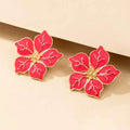 4-Pairs: Women's Textured Metal Flower Design Stud Earrings by DailySale
