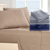 4-Piece: 1800 Series Brushed Microfiber Dobby Striped Sheet Set